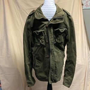 Men's Vintage Hollister Olive Military Style Jacket size Large